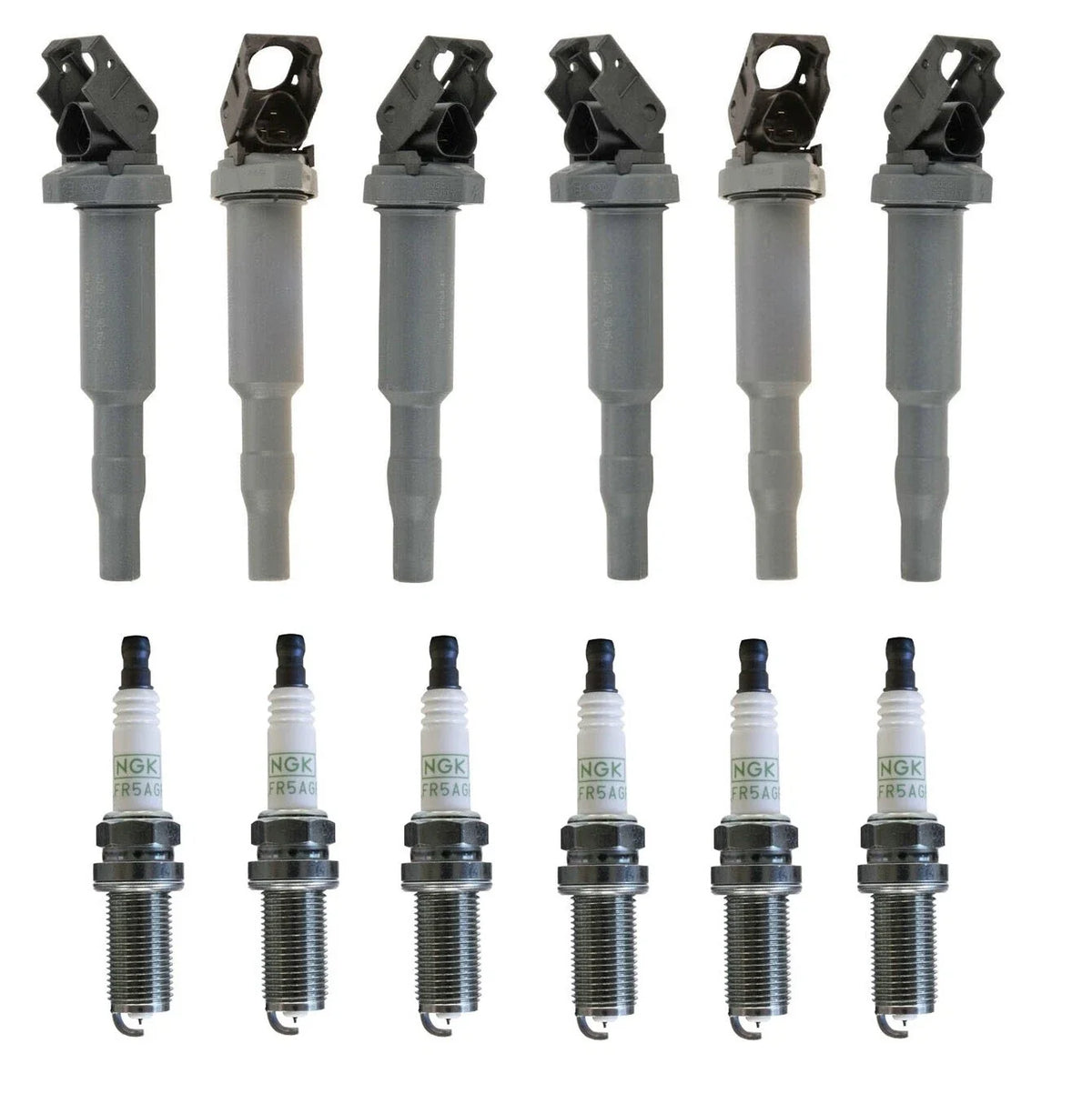 Set of 6 Ignition Coils & NGK G-Power Spark Plugs for BMW E90 325i (2006–2013)
