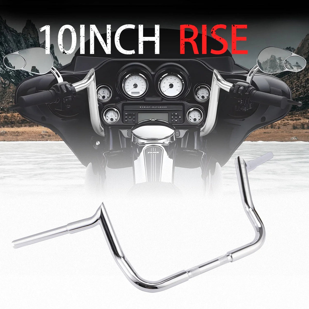 10 Inch Ape Hangers Meathook for Harley Street Glide & Electra Glide