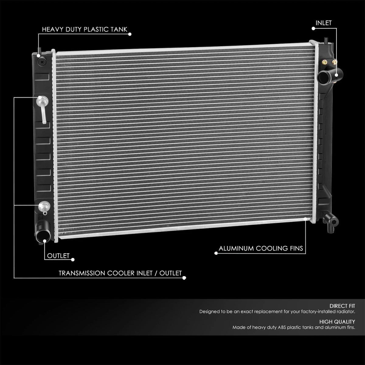 Aluminum Core Radiator for Infiniti Q70 M37 M56 (2011–2019) DPI 13284