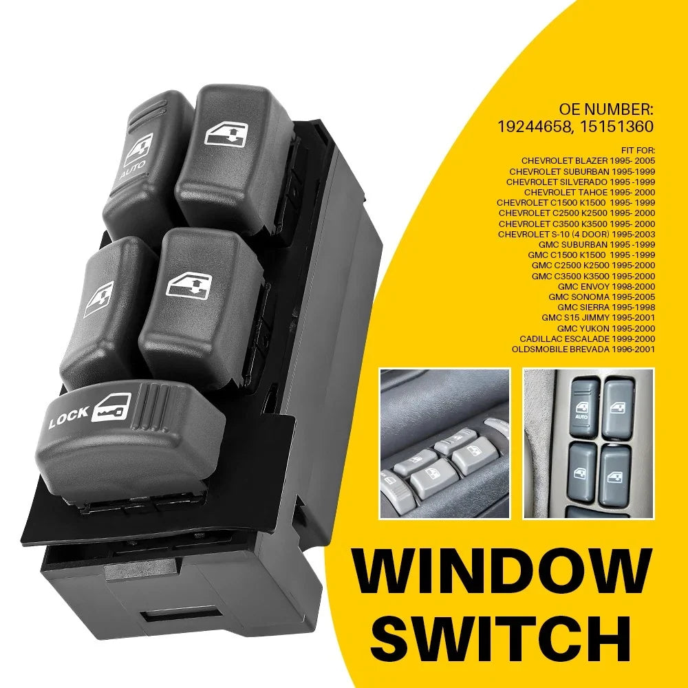Master Power Window Switch for Front Left Chevrolet Blazer (1995-2005)