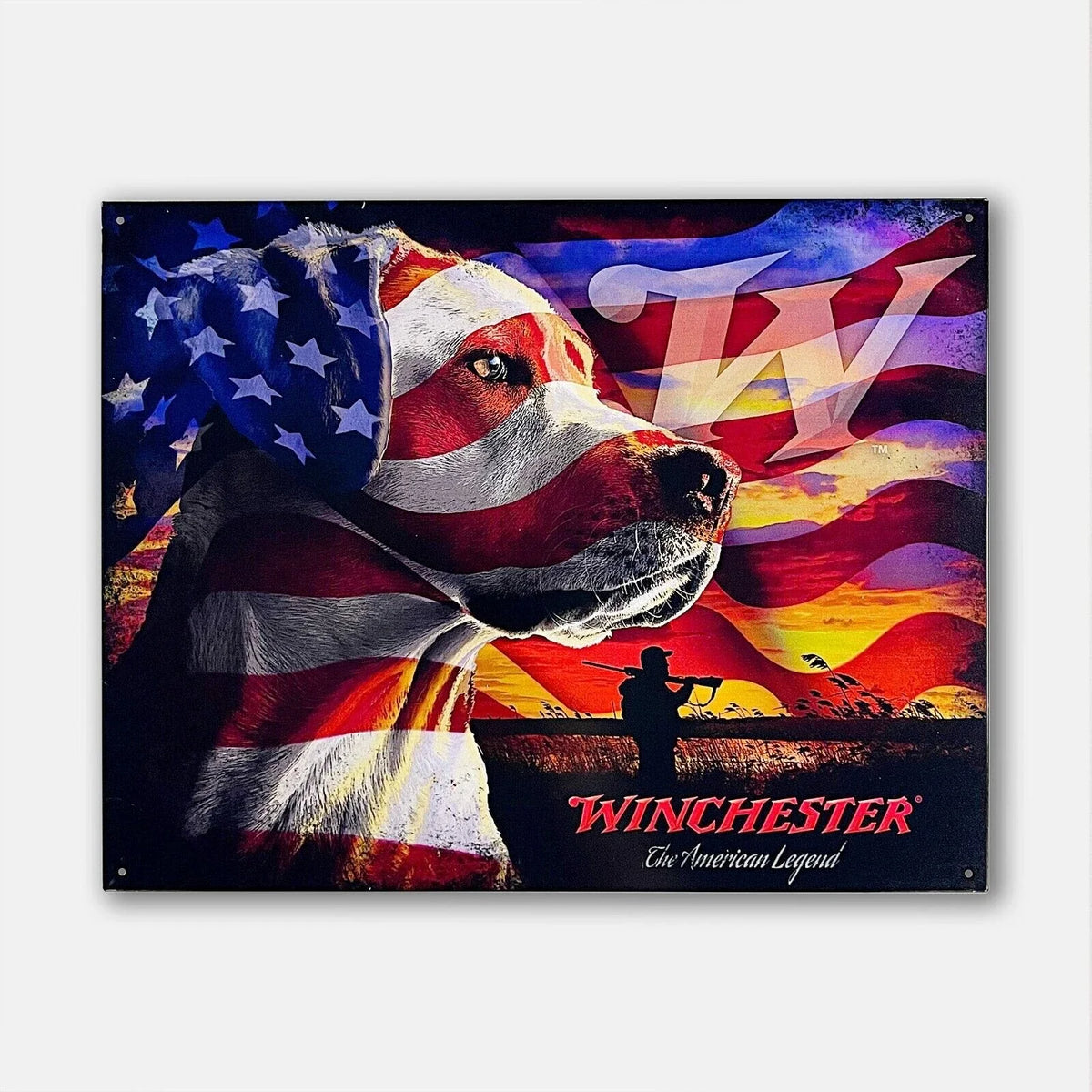 16" Winchester American Dog Tin Metal Sign for Home Decor (N/A)