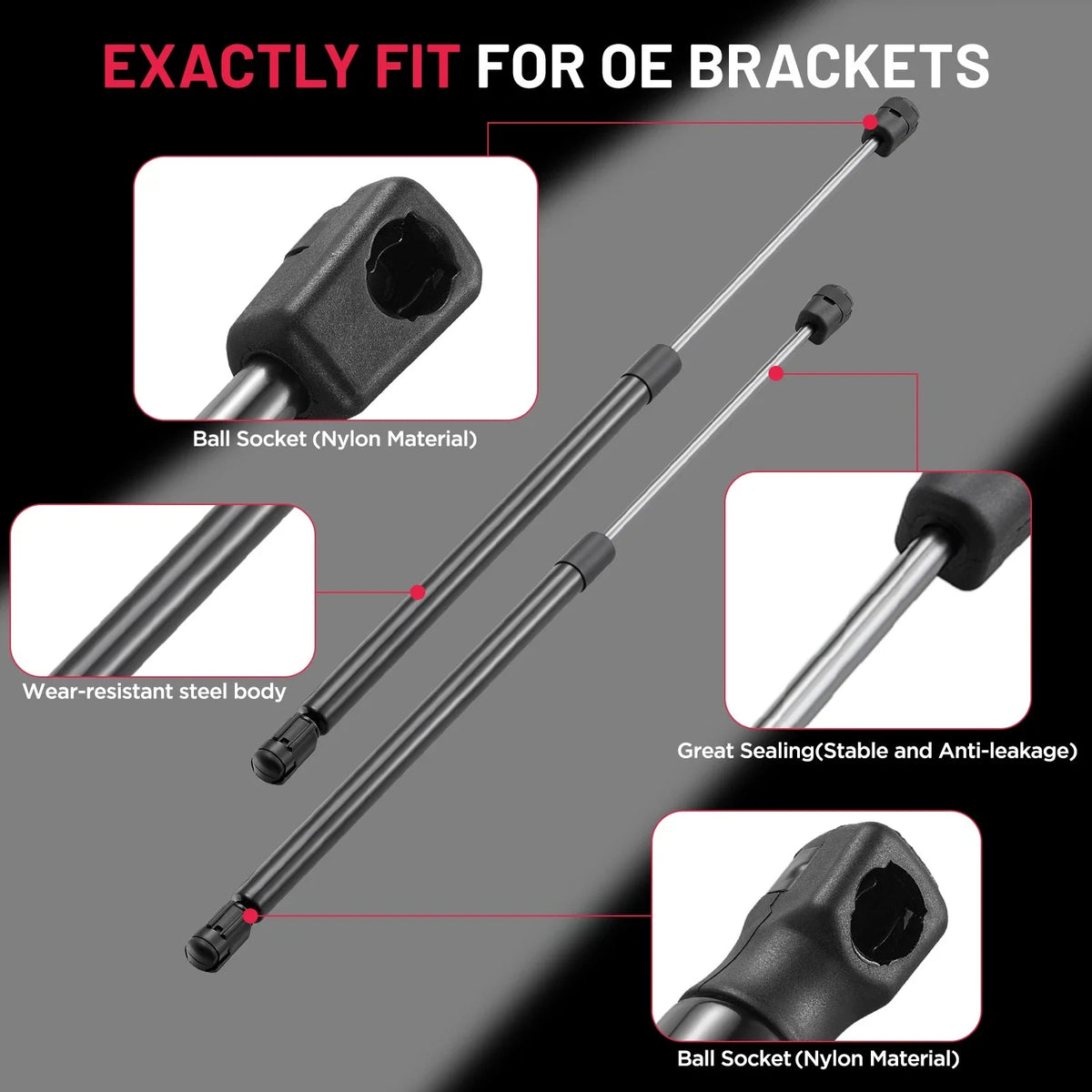 2 Front Hood Lift Supports for Chrysler 200 (2011–2014)