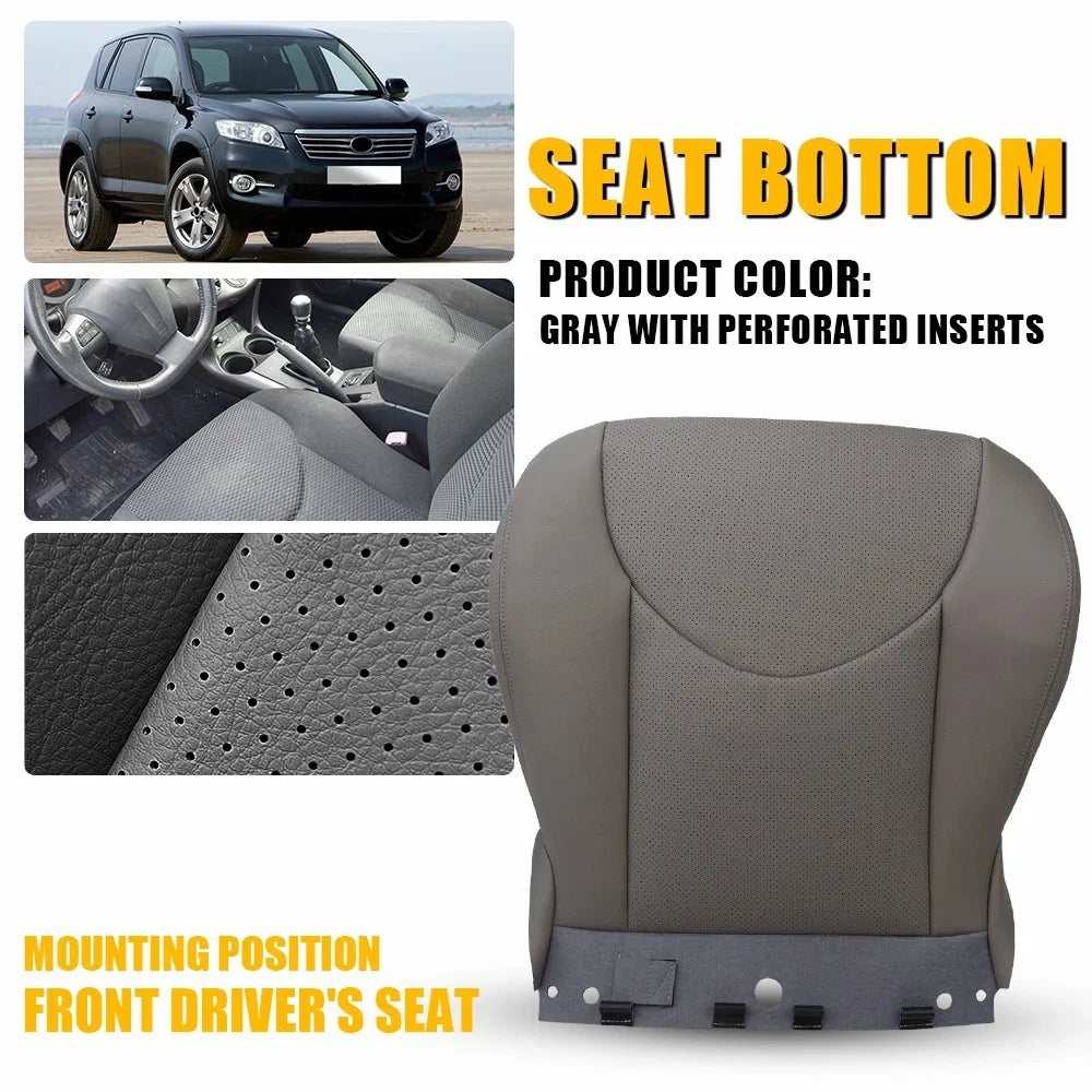 Perforated Gray Leather Bottom Seat Cover for 2006-2012 RAV4
