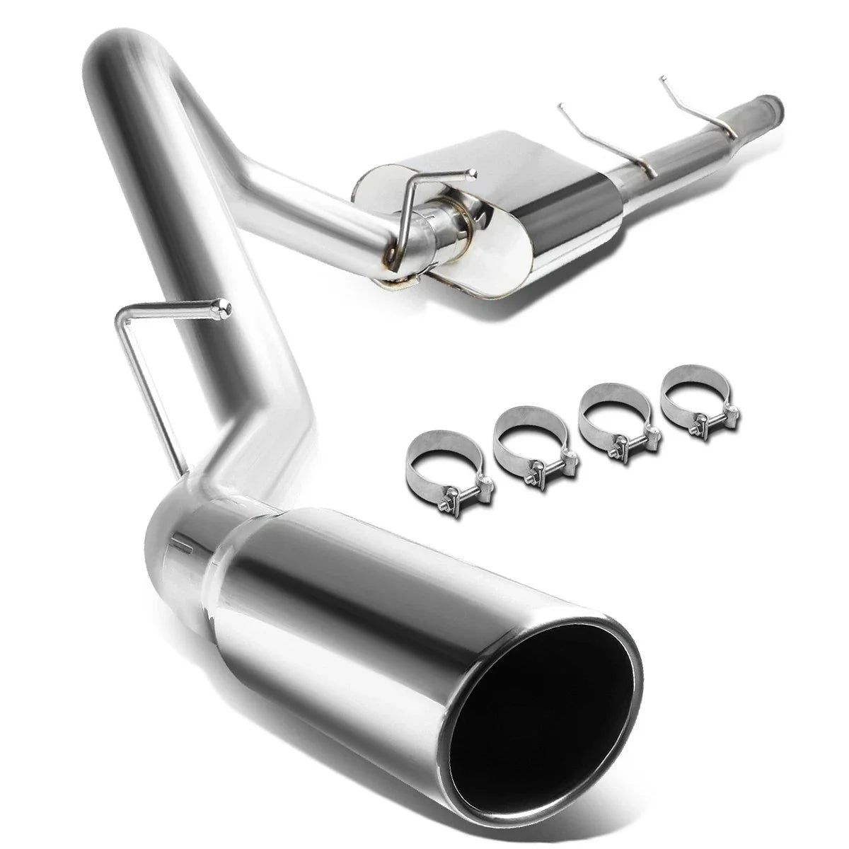 2007-2013 Silverado/Sierra 1500 Catback Exhaust System, 4" Round Tip