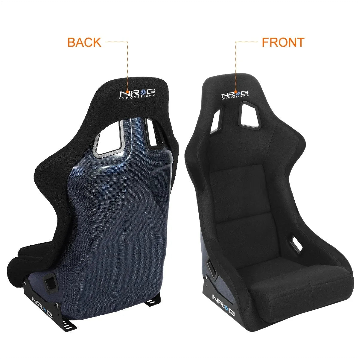 Universal Fit Bucket Racing Seat - NRG RSC-302CF-BL, Carbon Fiber, Blue