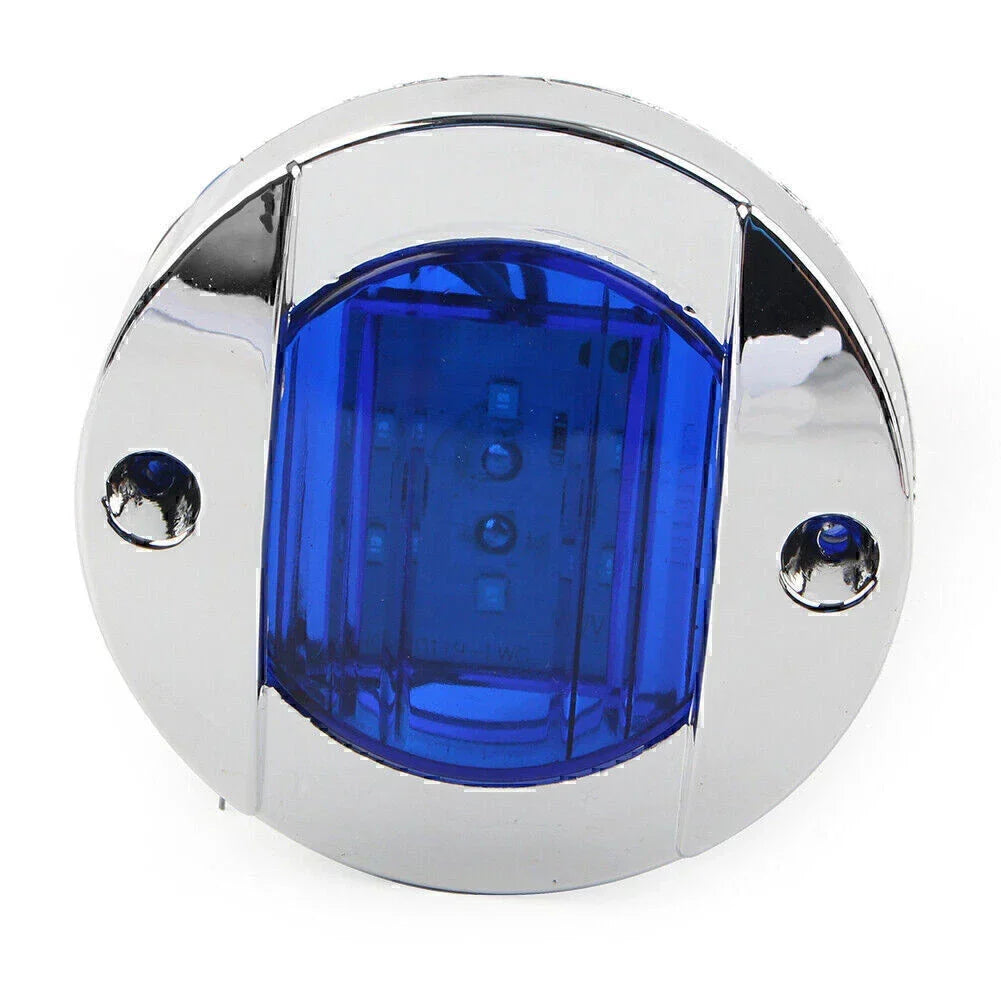 Blue 24V LED Side Marker Lights for Trailer Truck RV Boat