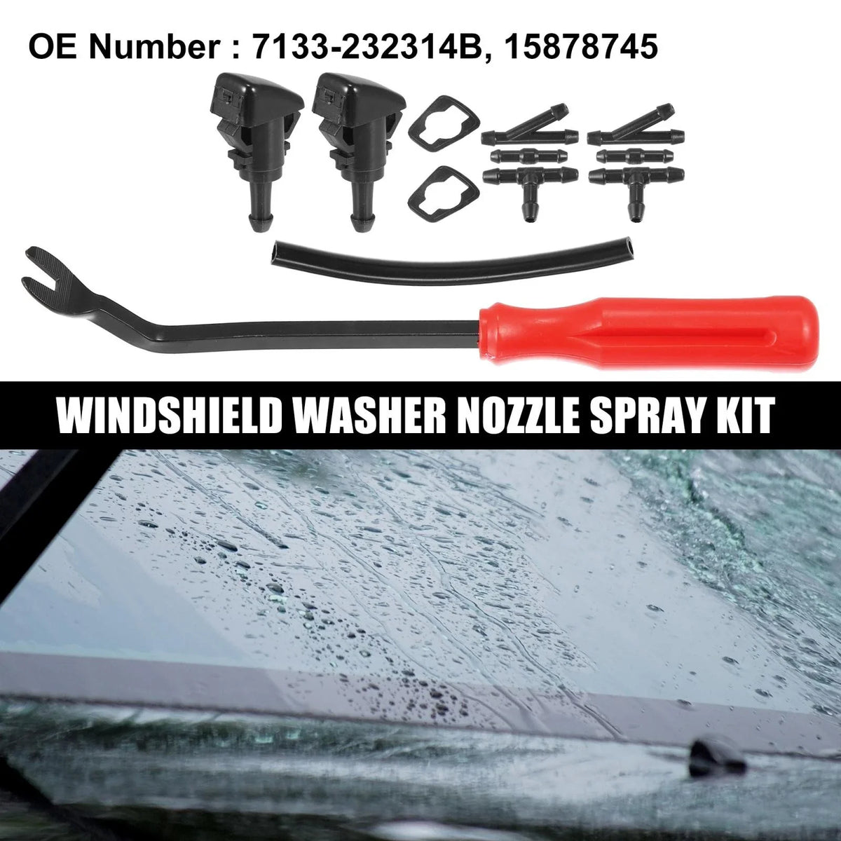 12pcs Front Windshield Washer Nozzle Kit 7133-232314B for GMC Envoy (2002–2009)