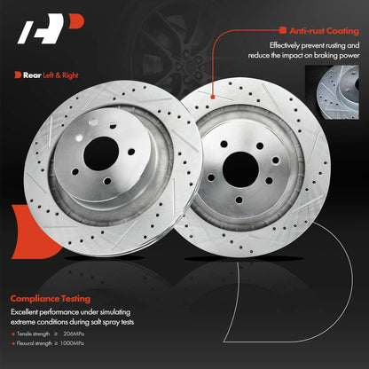 Drilled Brake Rotors with Ceramic Pads for Infiniti G37 (2008-2013)