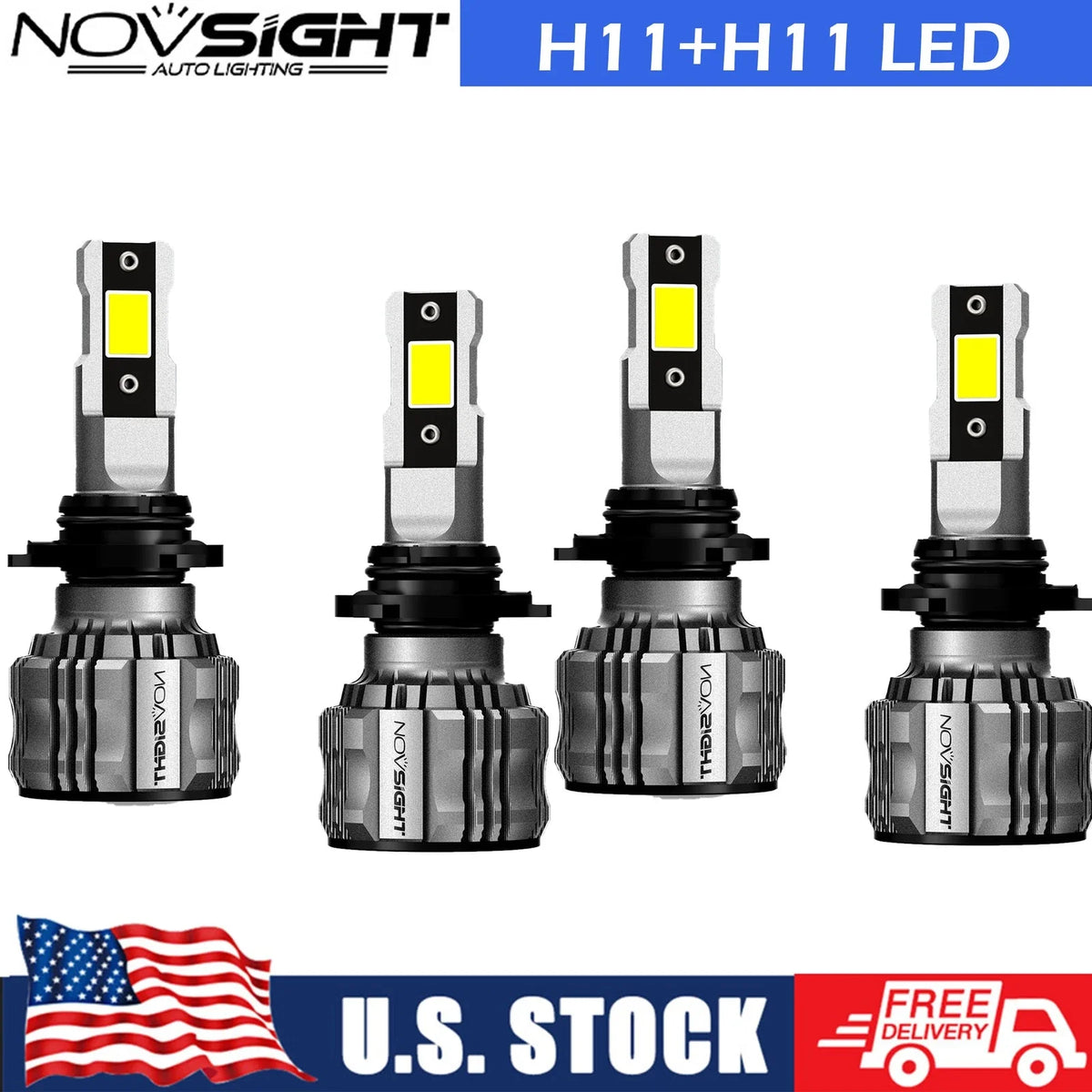 4X H11 H9 H8 LED Headlights for Toyota Hilux N70