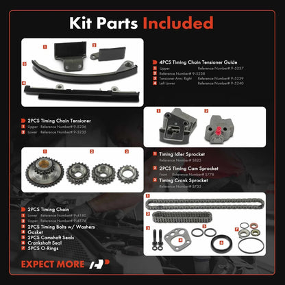 Timing Chain Kit 2X Set for 2.4L Nissan Altima (1993–1997)