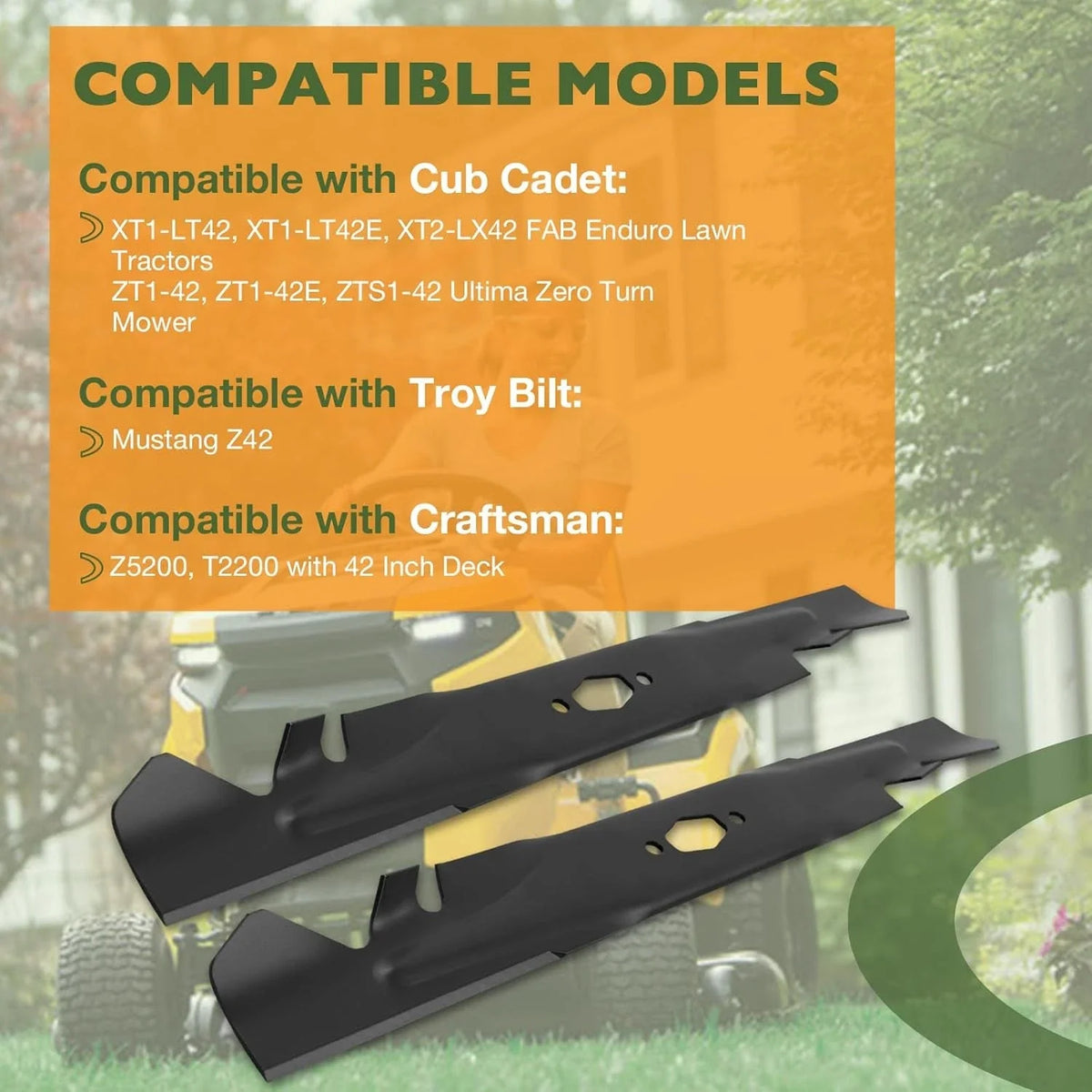 2X 21" Mower Mulching Blades for Cub Cadet XT1-LT42 XT2-LT42 490-110-C202