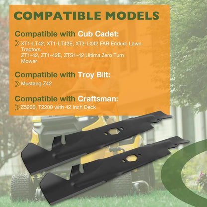2X 21" Mower Mulching Blades for Cub Cadet XT1-LT42 XT2-LT42 490-110-C202