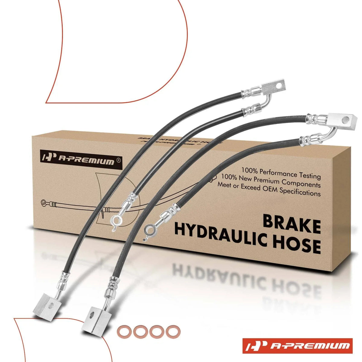 2X Front Brake Hydraulic Hose for Nissan NV1500 NV2500 NV3500 (2012–2019)