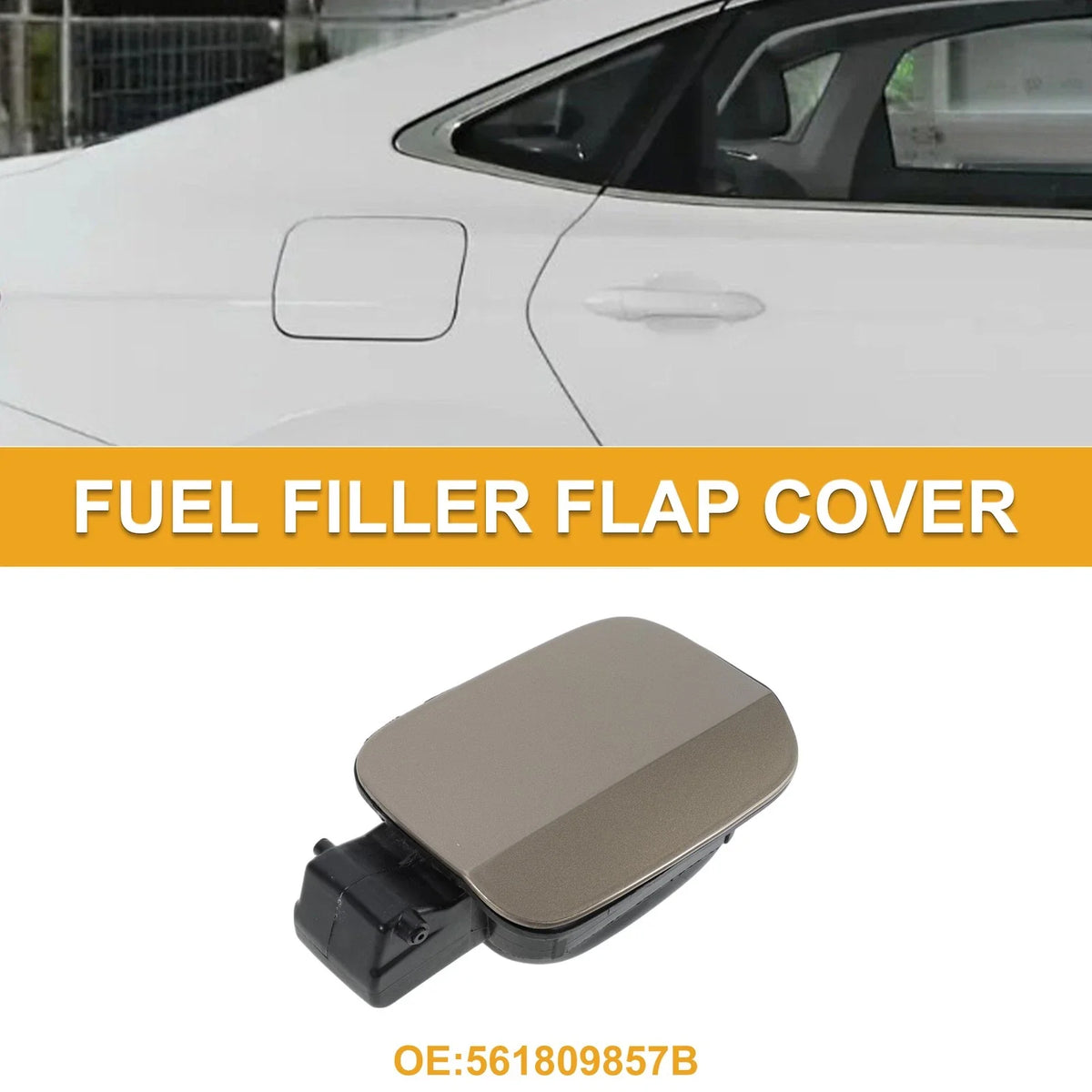 Fuel Tank Door Caps for Volkswagen Passat (2011–2018) Gold Tone