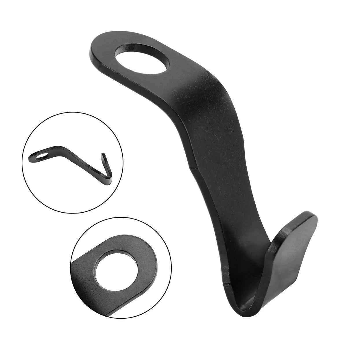 Stainless Steel Helmet Hook Bracket for Scooter Motorbike (Black Finish)