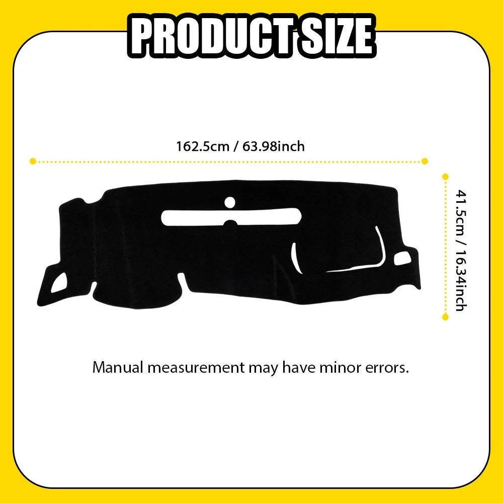 Dashboard Mat Cover for Chevy Silverado & GMC Sierra (2007–2013) Black
