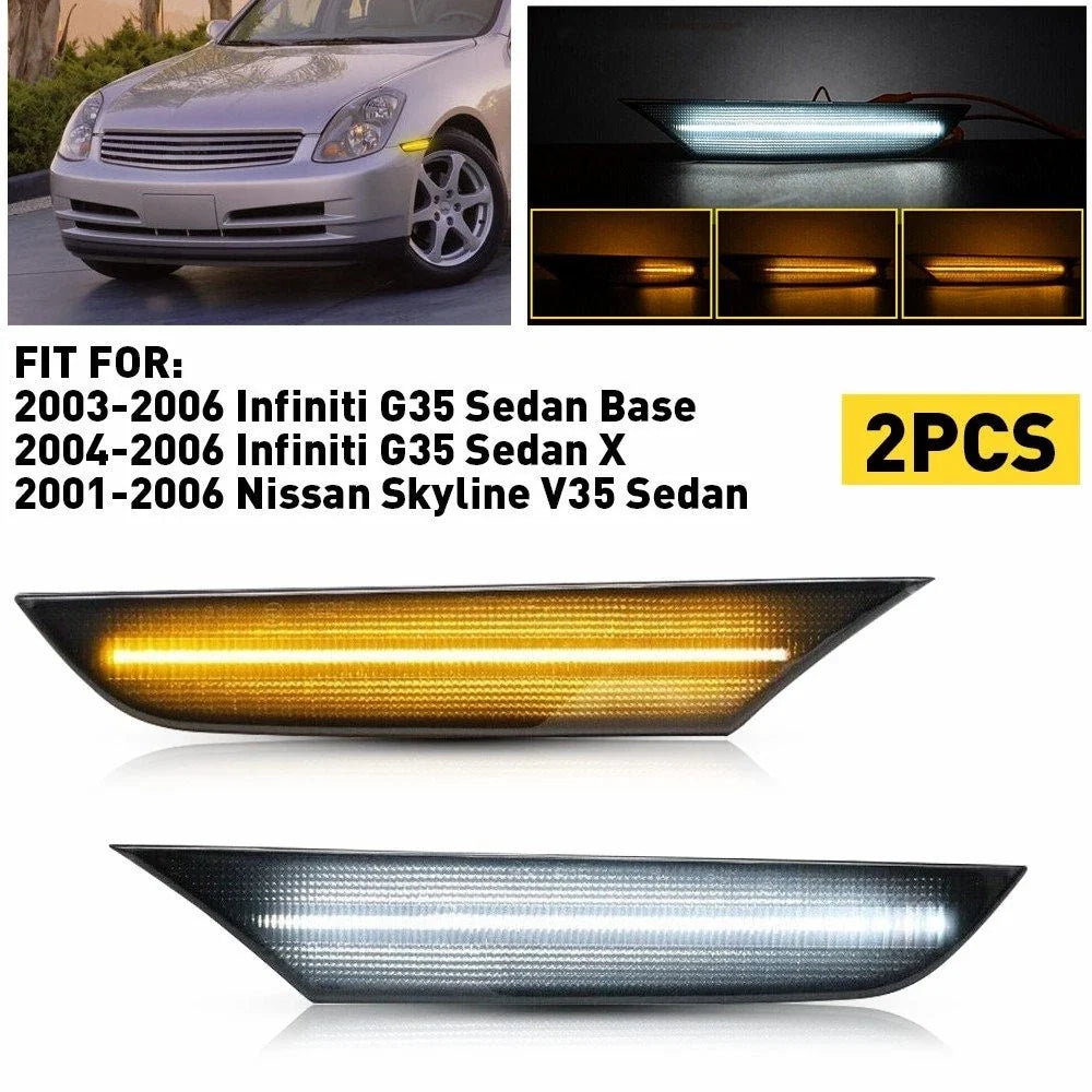 Bumper Side Marker Light Strip - Smoke Lens for Infiniti G35 (2003-2006)
