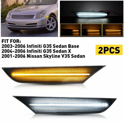 Bumper Side Marker Light Strip - Smoke Lens for Infiniti G35 (2003-2006)