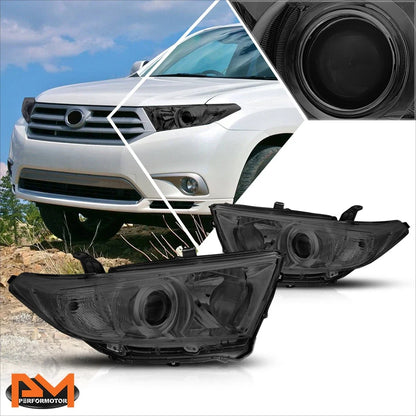 Clear Corner Projector Headlight with Smoked Lens for 2011-2013 Highlander