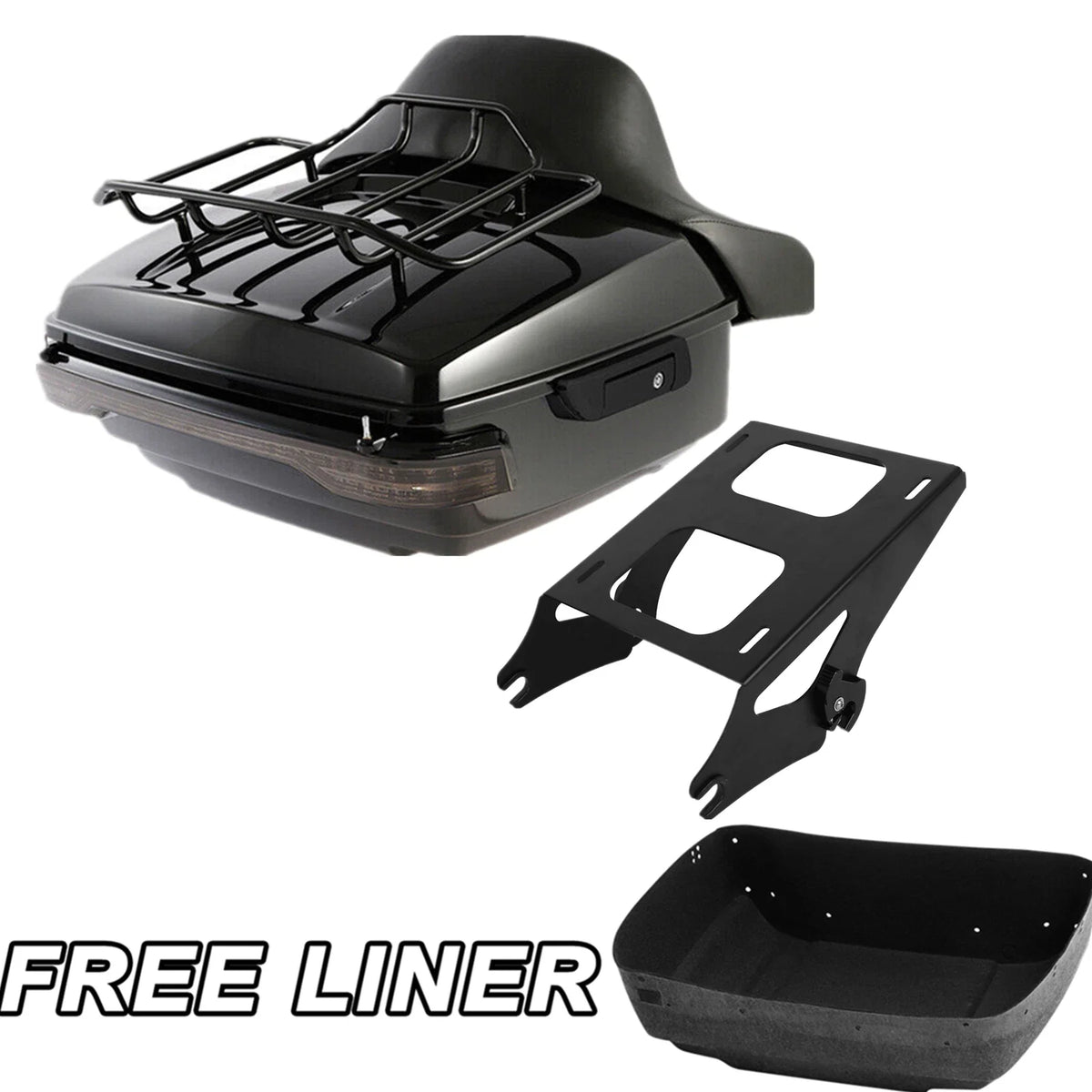 Mount Rack with LED Backrest Pad for Harley Touring 2014-2023