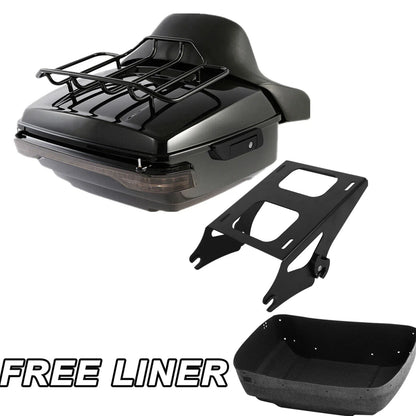 Mount Rack with LED Backrest Pad for Harley Touring 2014-2023