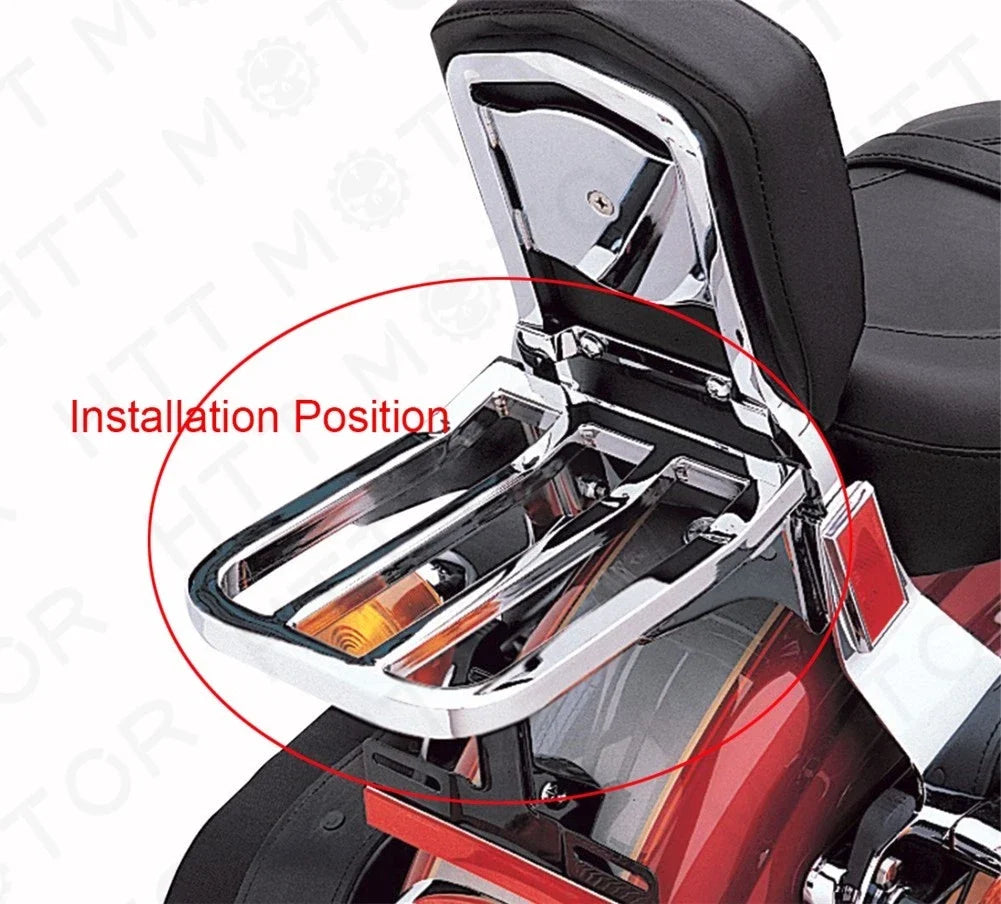 2X Black Sport Luggage Rack for Harley XL/Dyna (2002–2005, 2004–up)