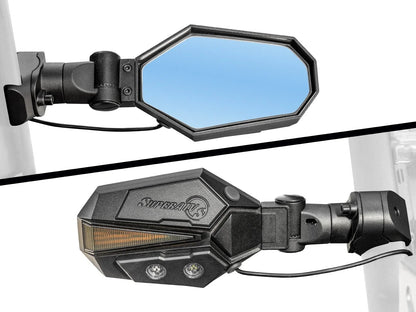 Lighted Side-View Mirrors for 1.75" Polaris (Verify Fitment)