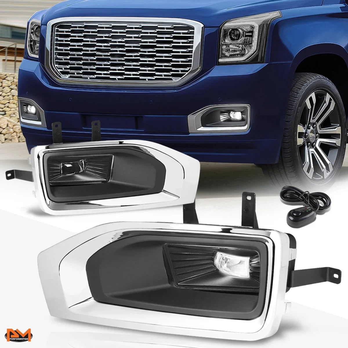 Fog Lights + Bezels + Switch - High-Power LED for GMC Yukon XL 2015-2018