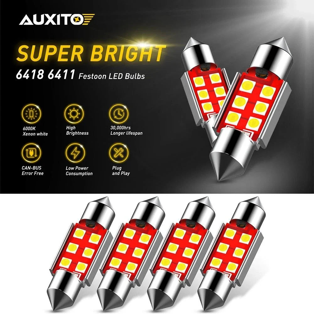 2X 36mm DE3423 LED Dome Light Bulb for Honda Accord Odyssey (1994–2002)