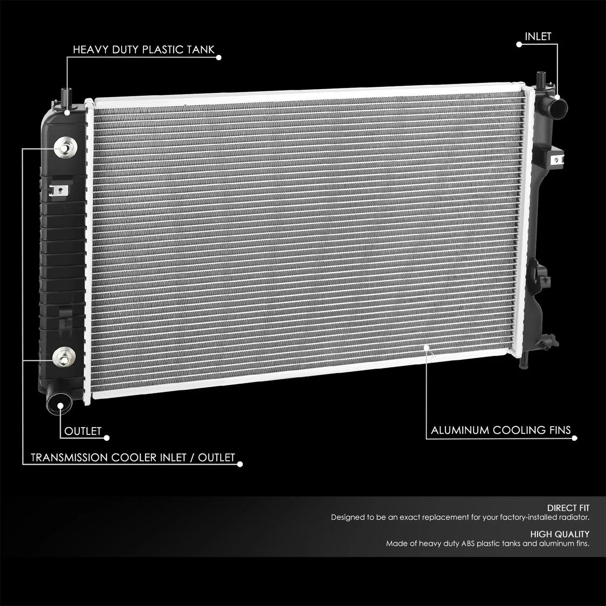 Aluminum Core Radiator for Chevrolet Equinox, GMC Terrain (2010–2017) 13140