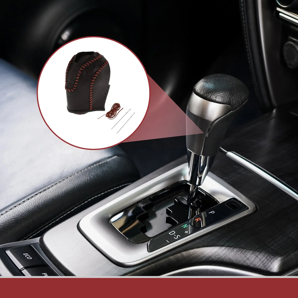 Gear Shift Knob Cover for Volkswagen Taos (2022–2023) Black Brown