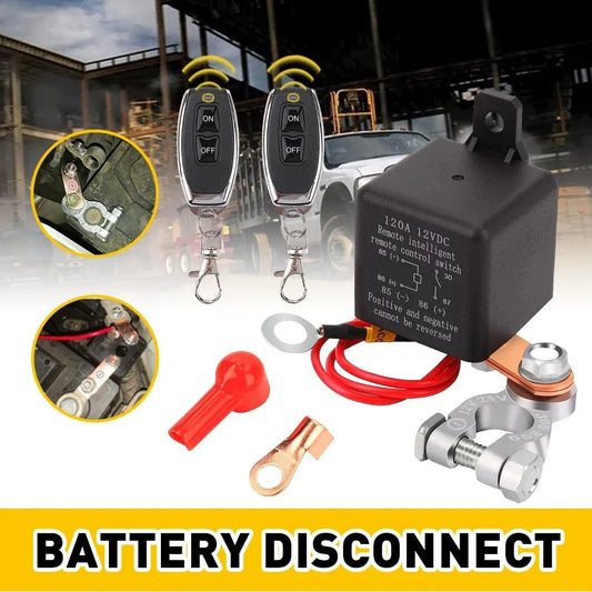 120A Battery Disconnect Relay Cut-off Switch for Dual 12V Systems