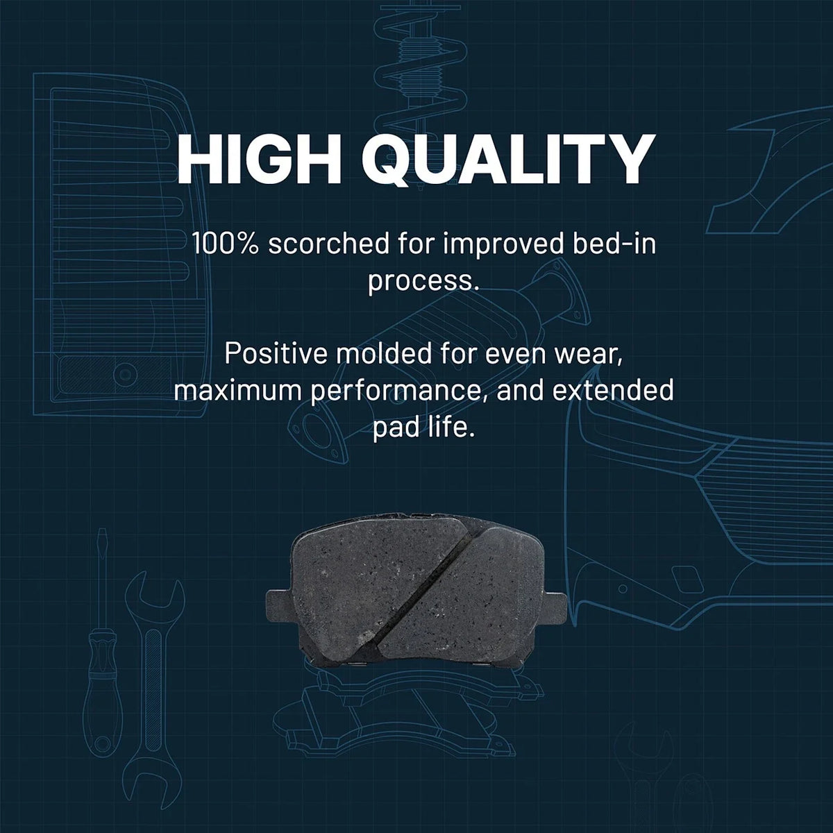 Brake Pad Set Front Semi-Metallic for 1998–2004 Chevrolet Tracker
