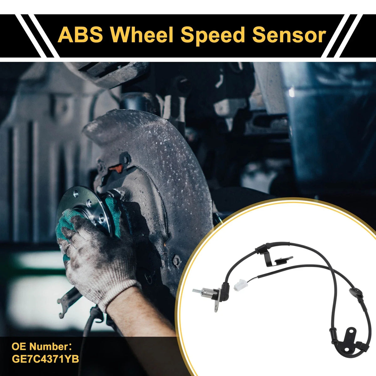 ABS Wheel Speed Sensor No.GE7C4371YB for Mazda 626 (1997–2002) Rear Right
