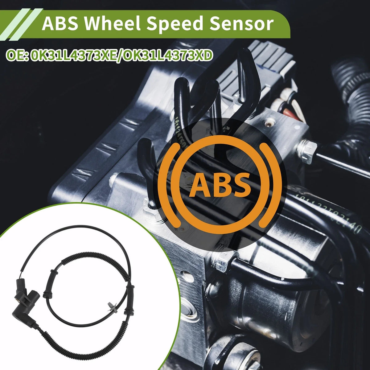 ABS Wheel Speed Sensor for Kia Rio L4 1.5L (2001–2005) No. 0K31L4373XE/OK31L4373XD