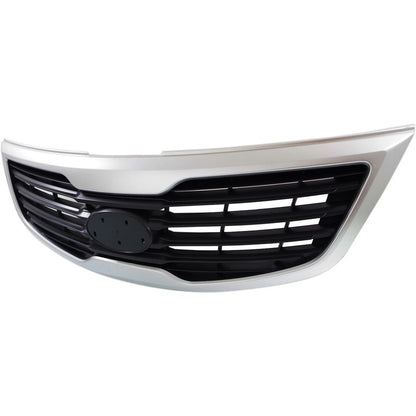 Grille for Kia Sportage (2011–2012) Silver Shell Black Insert