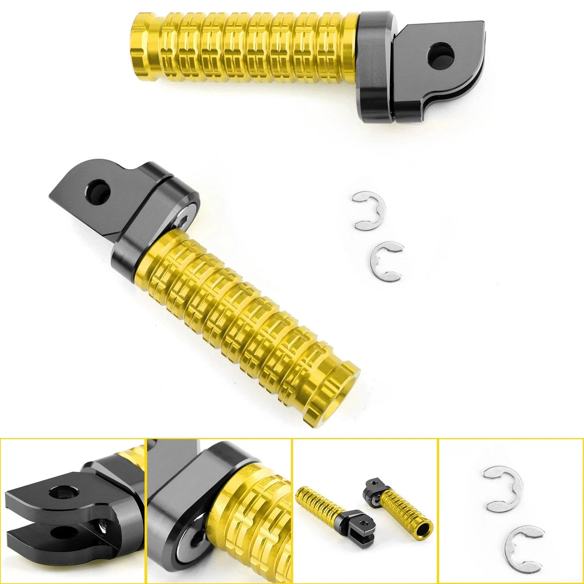 Front Footpegs for Yamaha MT-03 MT/FZ07 MT/FZ09 MT/FZ10 FZ8 FZ1 Tracer900 (2016–2023) Gold