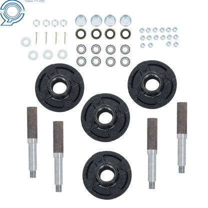 4x Trailer Hub Kit with 1" Round BT8 Spindle & Bearing Kit for Trailer (N/A)