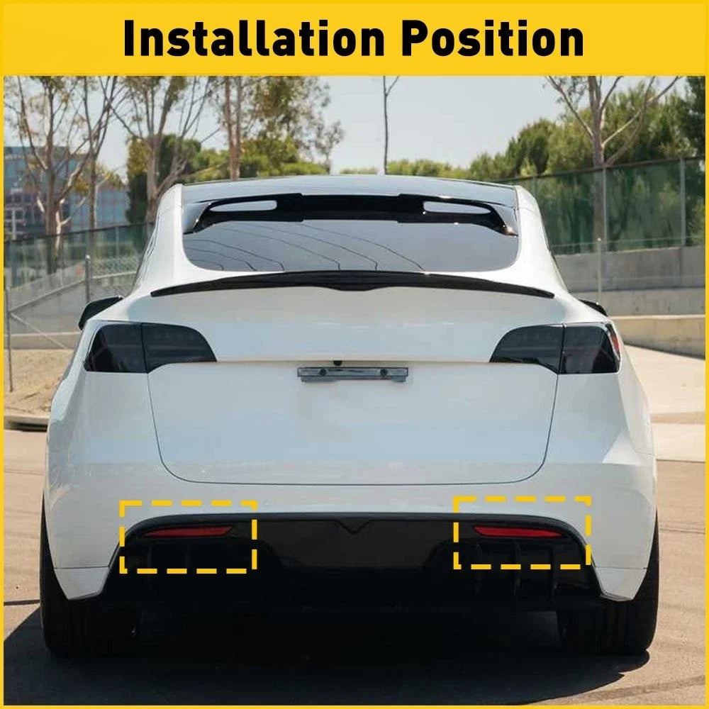 Tail Light Reflector Pair for Tesla Model Y (2020-2022) Rear Bumper