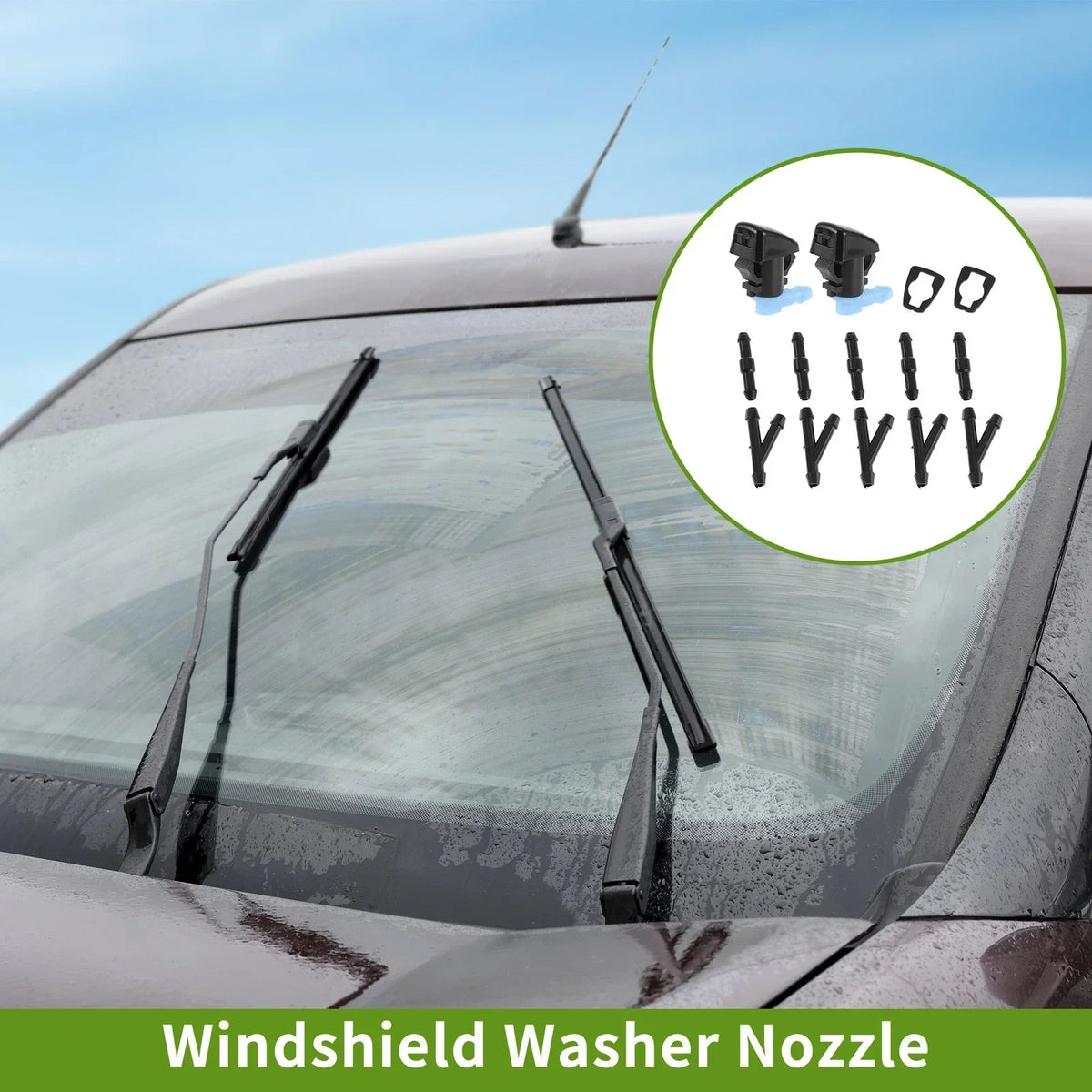 Windshield Washer Nozzle & Hose Connector for 2011-2019 Dodge