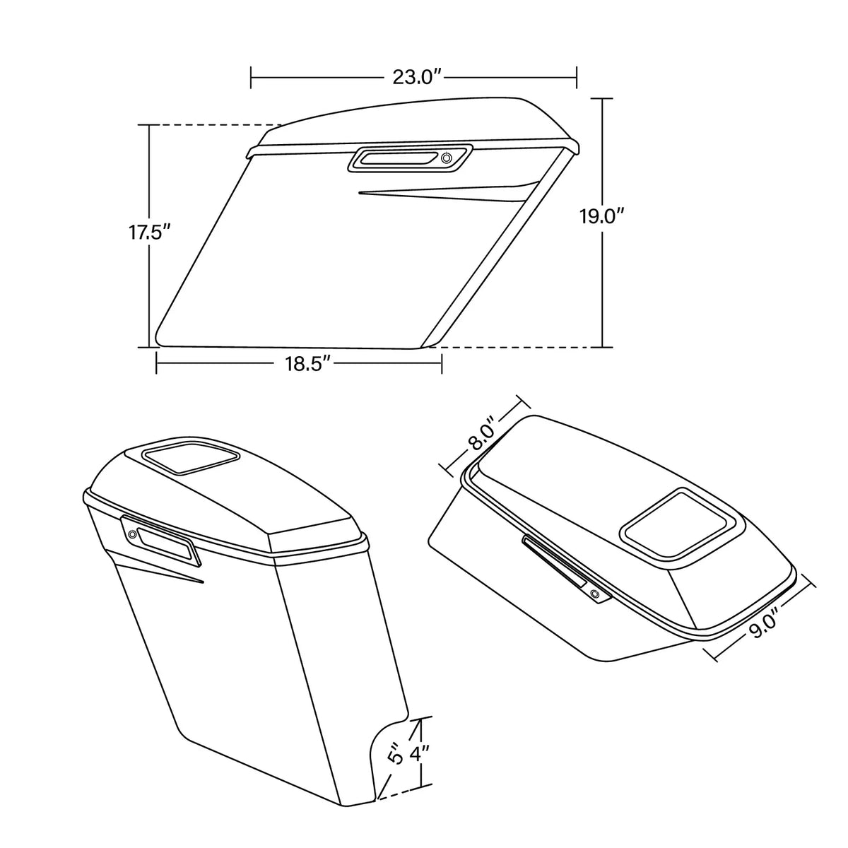 Hard Saddlebags 5" with Speaker Cutout for Harley Touring 1993-2013