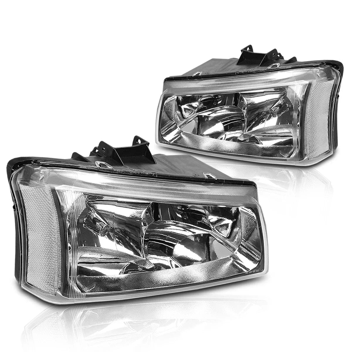 Upper Headlight Lamps for Chevy Silverado/Avalanche (2003–2006) Chrome Clear