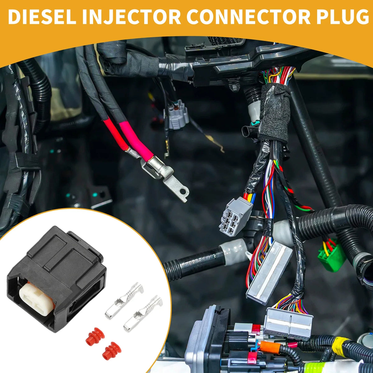 2 Pin Diesel Injector Connector Plug for Toyota 