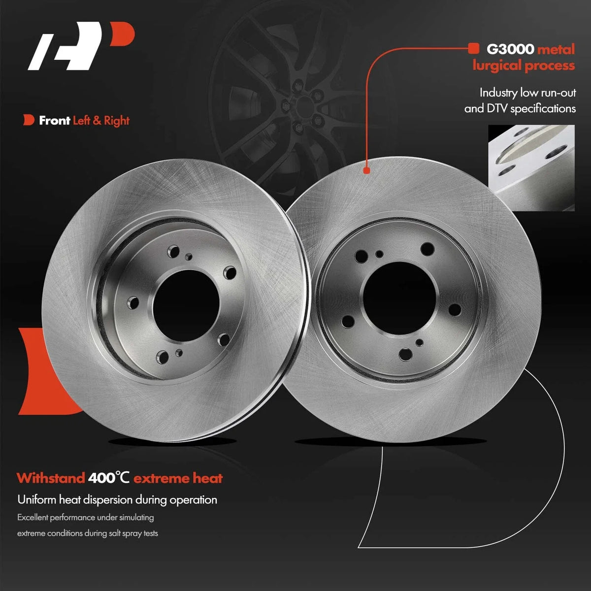 Front Brake Pads and Disc Rotors for Nissan Quest 1993-2002