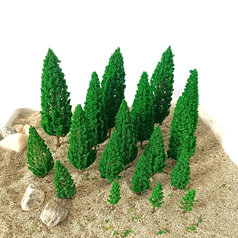 18Pcs Scenic Model Trees for Train Railway and Wargame Use