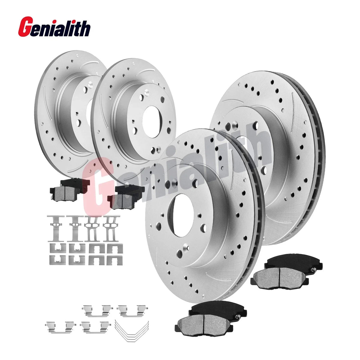Set of 2 Front & Rear Brake Rotors Pads for Honda Civic (2012)