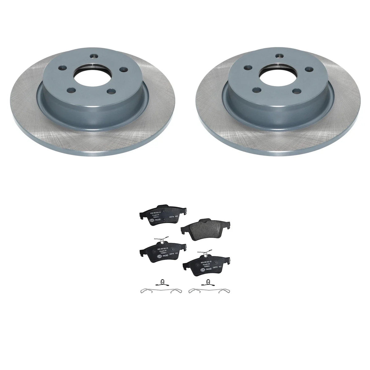 Hella Ceramic Disc Brake Pads with DuraGo Rear Rotors for Ford Escape 2013-2019