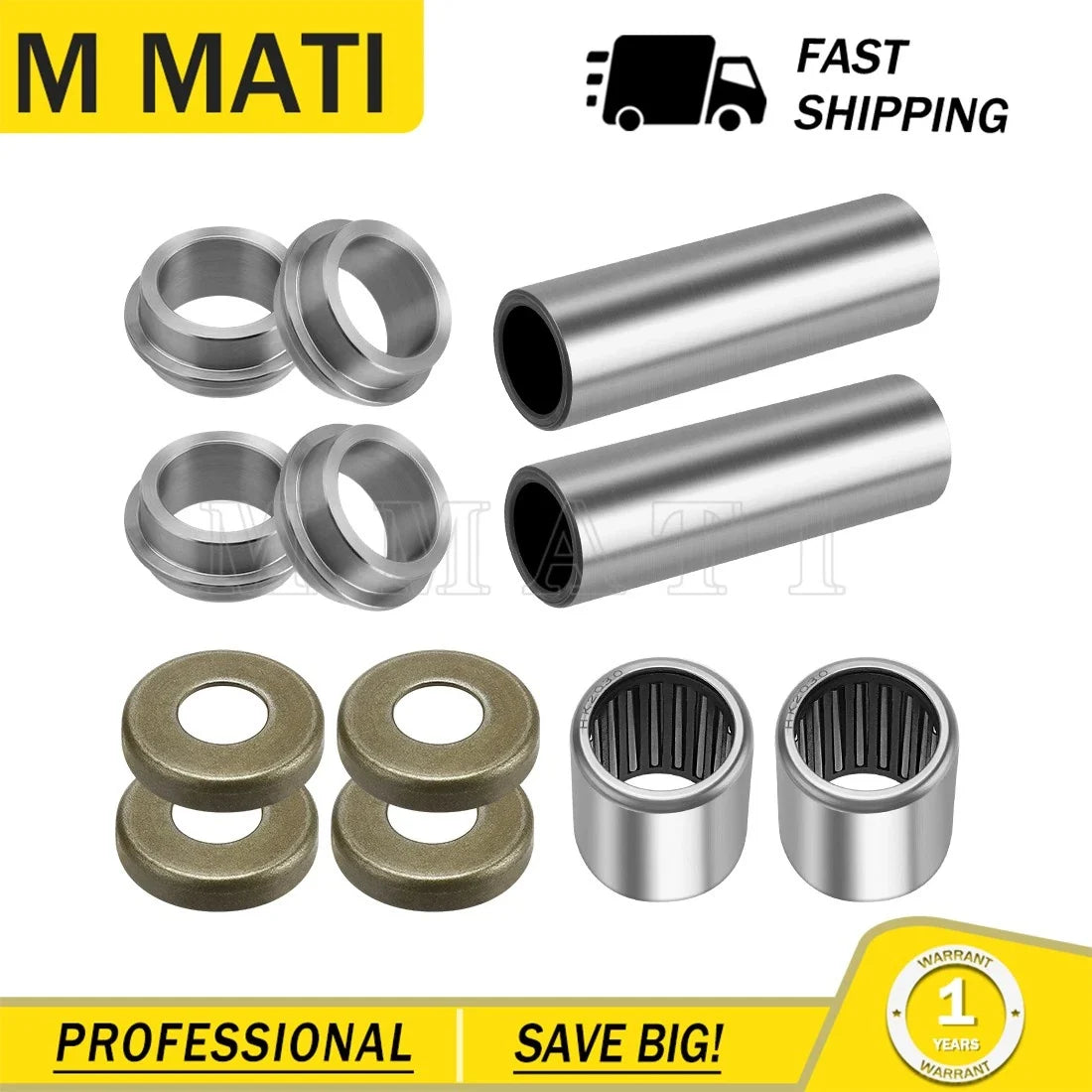 Swing Arm Bearing Collar Bushing Kit for Honda ATC250R (1985–1986), TRX250R (1986–1987)
