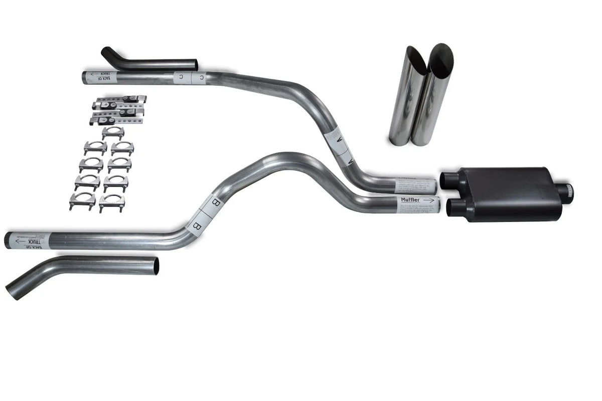Dual Exhaust Kit for Dodge Dakota (1987–1996) 2.5" Chrome Tips