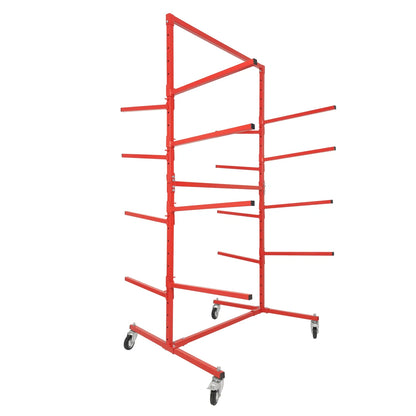 Auto Body Mobile Bumper Storage Rack featuring Adjustable Support Arms